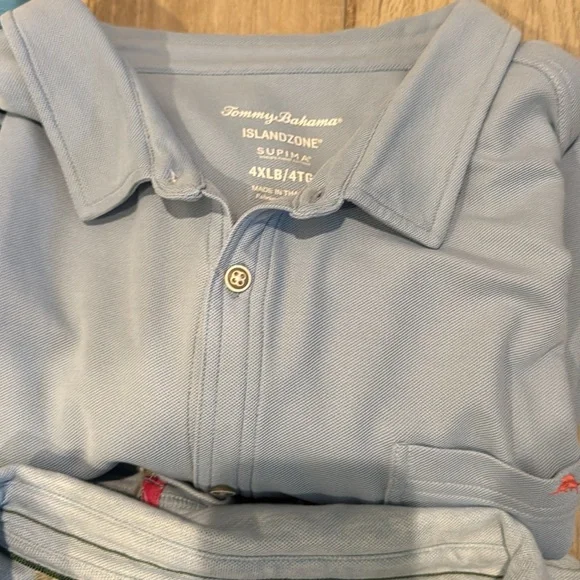 Tommy Bahama Men's Blue Light green Gray and White Polo Shirt Collection